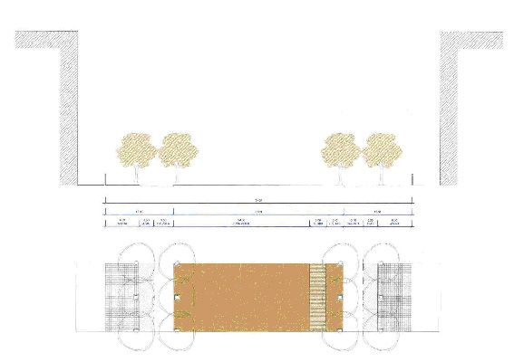 Esquema sección conector verde Modelo de Ciudad Valdebebas