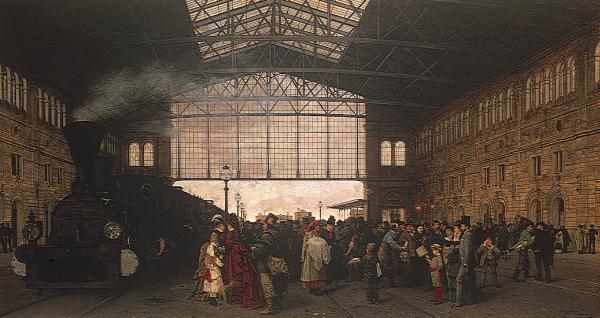 Ilustraci&oacute;n Antigua estaci&oacute;n de trenes