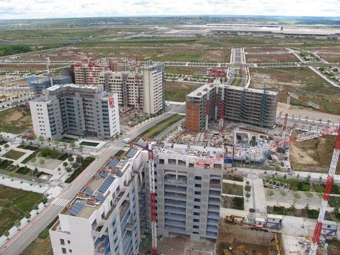 Valdebebas: obras a mayo de 2013. Nuevo barrio de Madrid en construcción