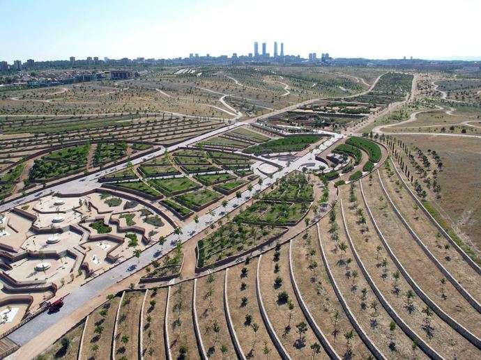 Parque Forestal de Valdebebas, foto aérea. Imagen copyright del Ayuntamiento de Madrid