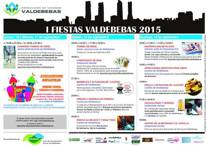 Fiestas de Valdebebas 2015: programa